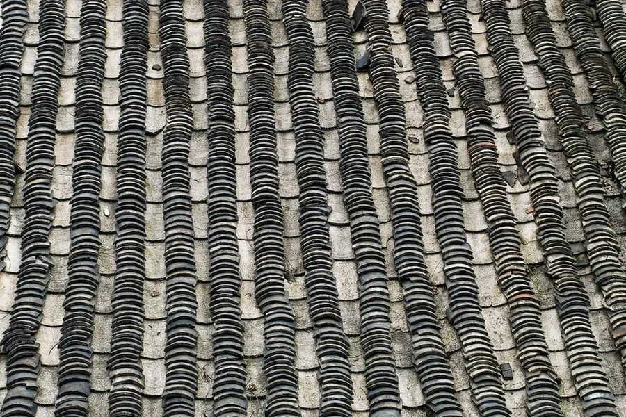 Close view of a traditional slate roof covering, the like-for-like material used on most Southport re-roofing work