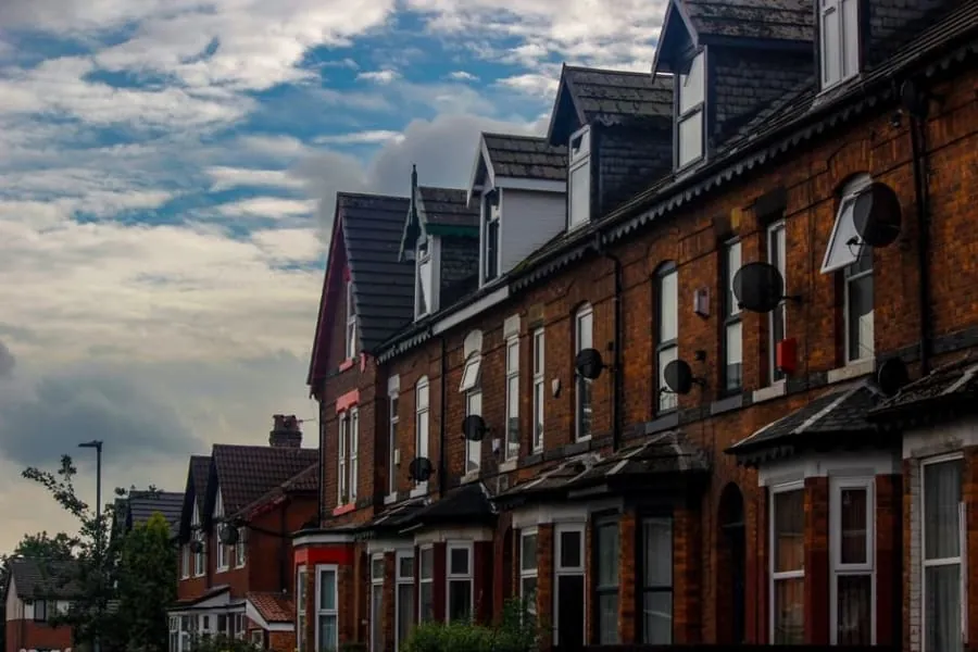 A row of red brick terraced houses